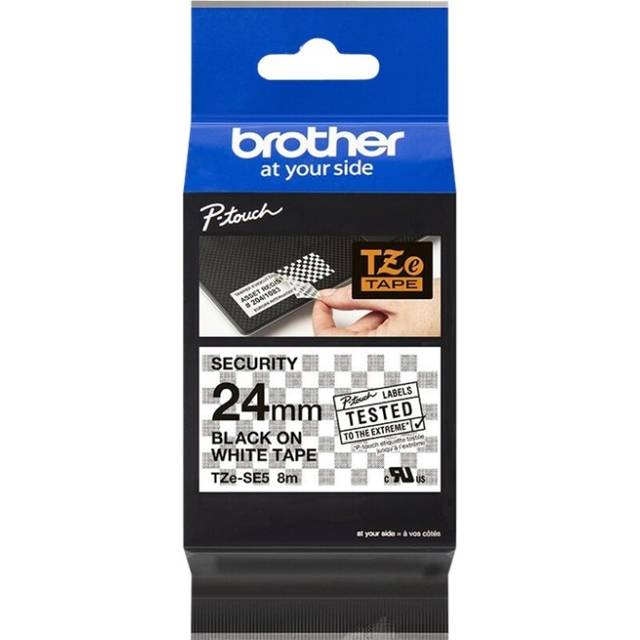 Brother TZE-SE5 Label-Making Tape Black on White TZ/TZe - black/white
