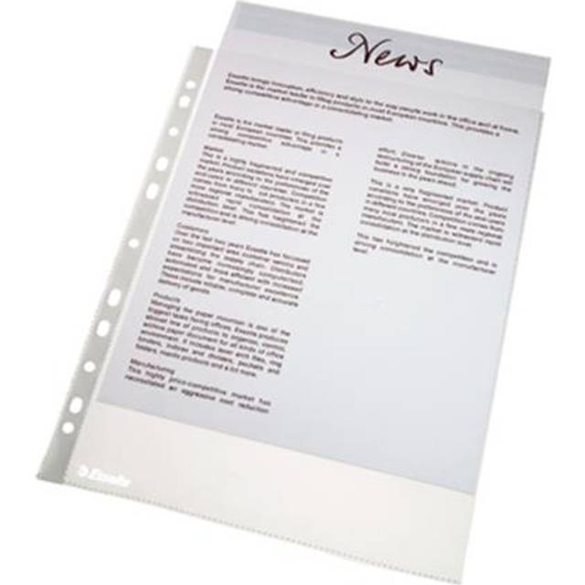 Esselte E Pocket EcoA4 PP 100pc Trns Esselte A4 Pocket