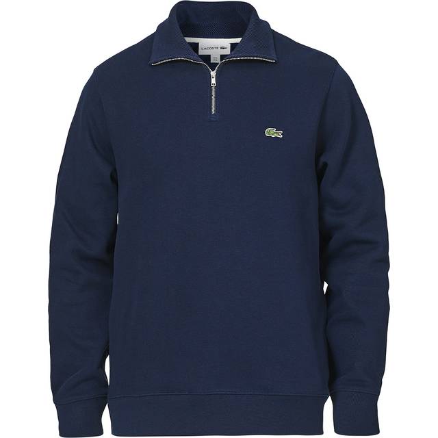 Lacoste Zippered Sweatshirt - S, Navy Blue