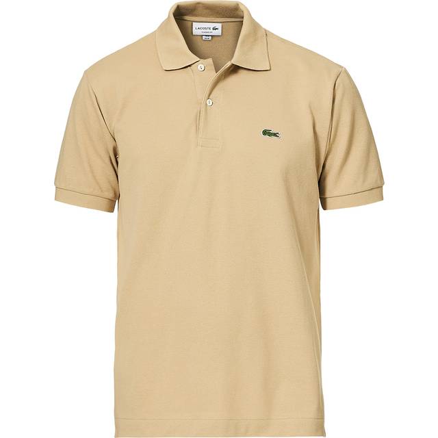 Lacoste, Polo Shirts, male, Brown, S, Brown Ribbed Collar Polo Shirt