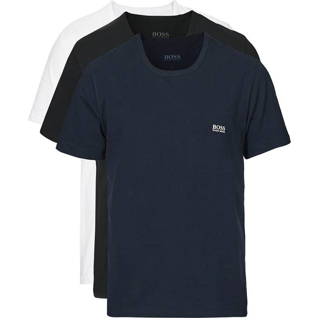 BOSS Herr R-Neck T-shirt 3-pack klassisk, -984 marinblå / svart/vit, S