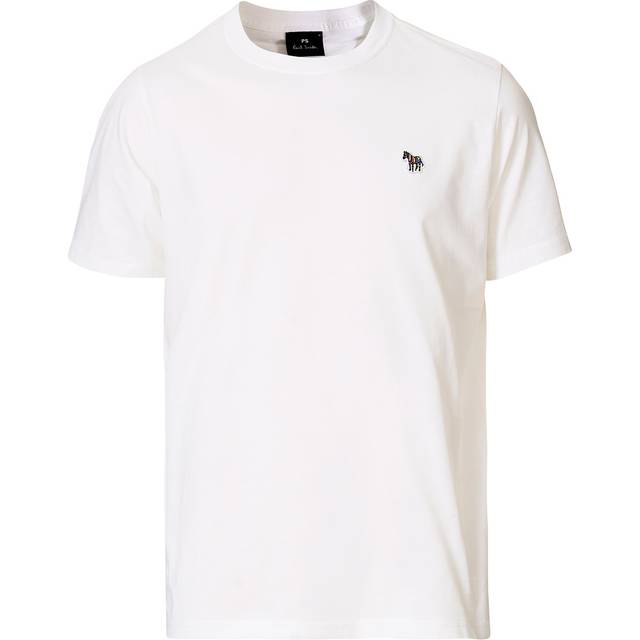 Ps By Paul Smith Mens White Zebra-embroidered Cotton-jersey T-shirt L - WHITE