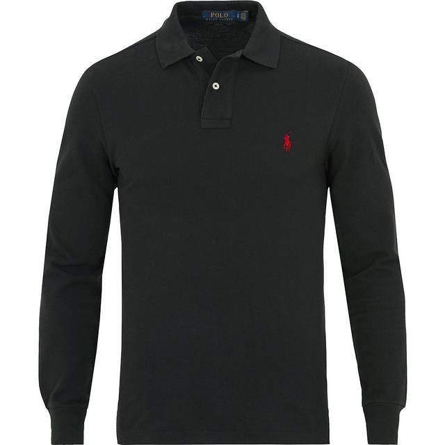 Polo Ralph Lauren Mesh Long Sleeve Polo Shirt - XXL - Black