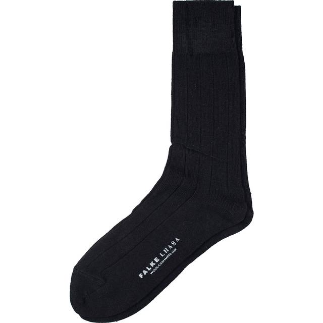 FALKE Men's Lhasa Rib Socks Merino Wool Cashmere Black Grey More Colours Warm Thick Light Calf Sock With Rib For Winter Casual Looks Or For Work 1