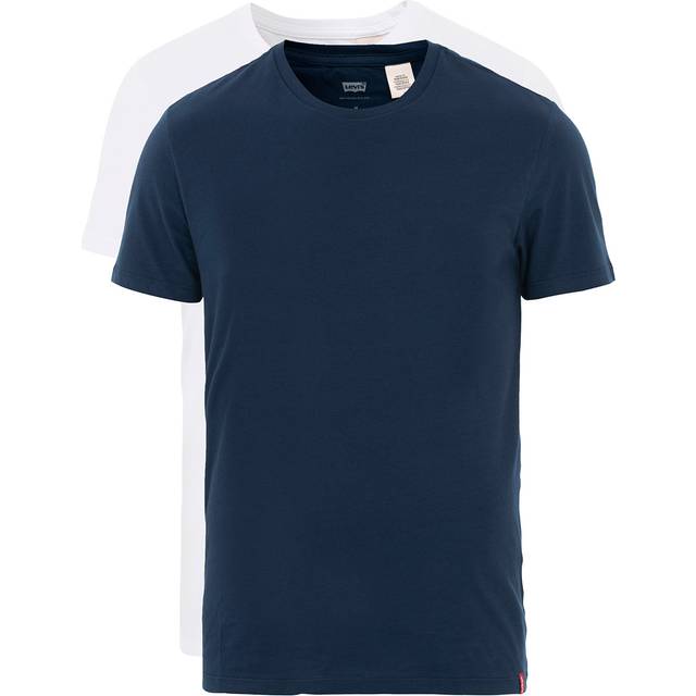 Levi's Slim 2-Pack Crewneck Tee T-Shirt herr, Dress Blues/ White, S