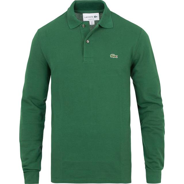 Men's Lacoste Original L.12.12 Mens Long Sleeve Cotton Polo Shirt - Green 132 - Size: 42
