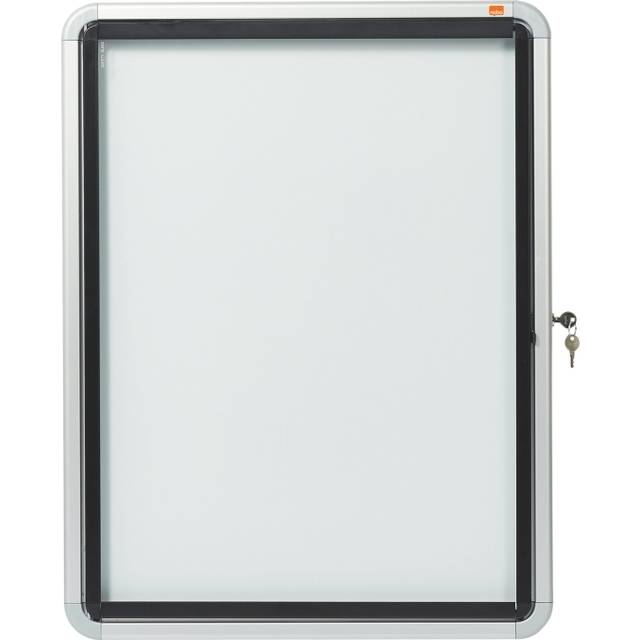 Nobo Låsbar Magnetisk Anslagstavla för Utomhusbruk, 4 x A4, Premium Plus, Vit, 1902577