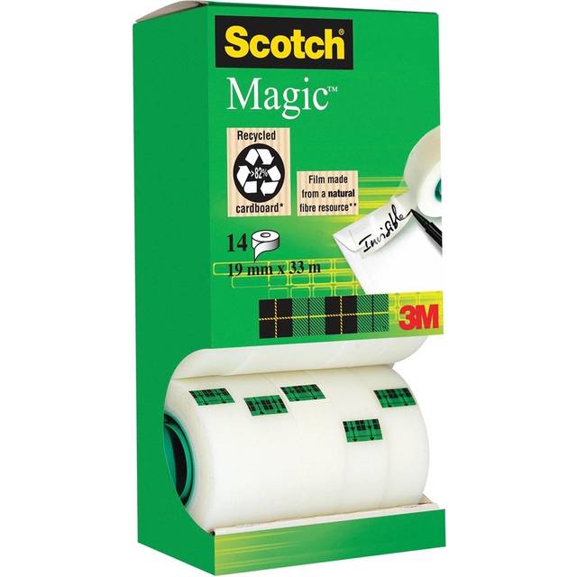 Scotch Magic Tape Transparent 19 mm x 33 m PP (Polypropylene) Pack of 14