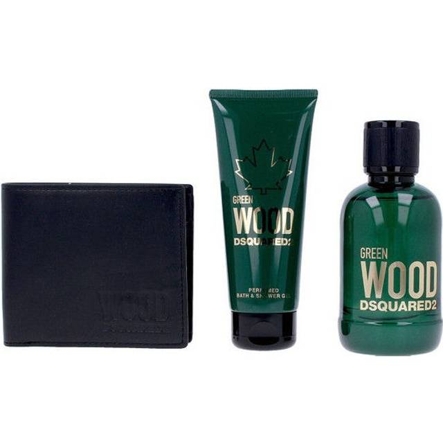 DSquared² Green Wood Gift Set 100ml EDT + 100ml Shower Gel + Wallet
