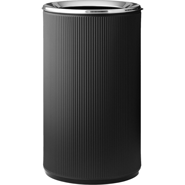 Vipp Vipp19 papperskorg med kant 60 l Black-stainless steel