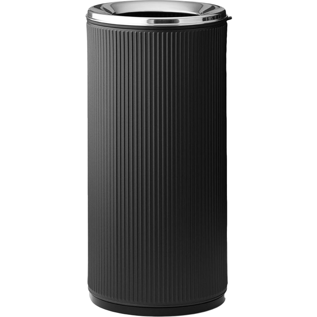 Vipp Vipp18 papperskorg med kant 22 l Black-stainless steel
