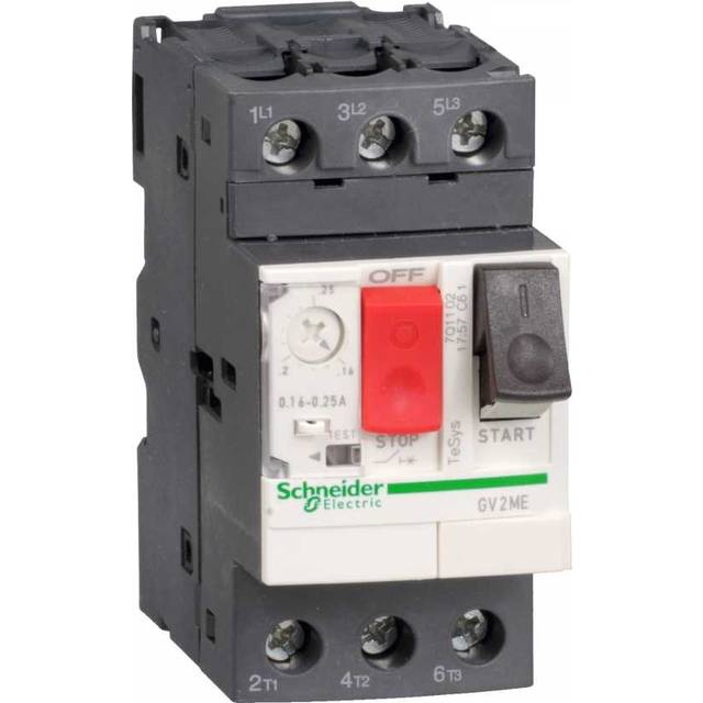 Schneider Electric Motorskyddsbrytare, TeSys Gv2, Termiskt/Magnetiskt Skydd, 2.5-4A, Gv2Me08, Mörkgrå