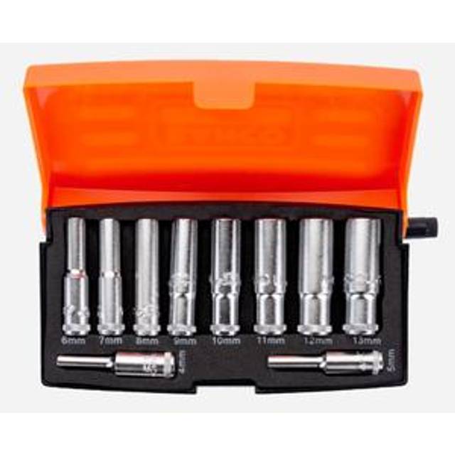Bahco S0810L Deep Socket Set, Multi-Colour, Set of 10 Pieces