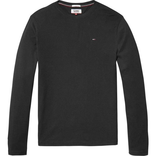 Tommy Jeans for man. DM0DM04409 Long sleeve slim fit t-shirt black (XS), Casual, Organic Cotton, Sustainable