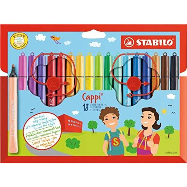 Stabilo Cappi Card Hanging Wallet Of 18 (Plus 2 Cap-Ring)