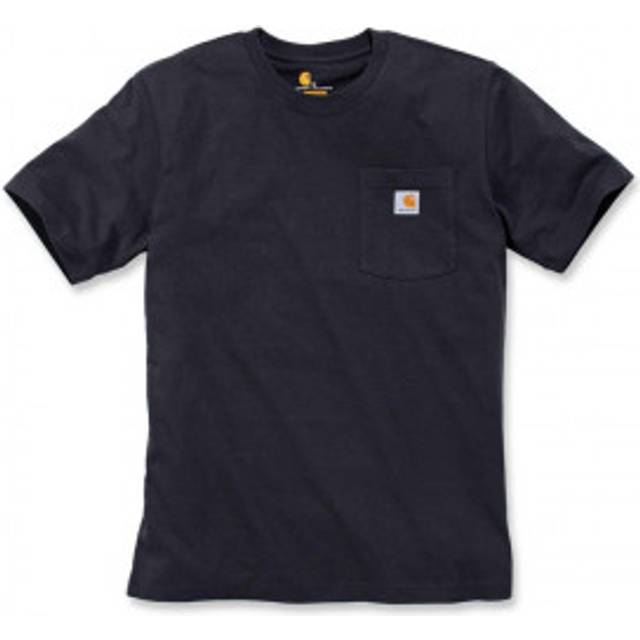 Carhartt herr T-tröja Avslappnad passform tung kortärmad K87 ficka T-shirt, Svart, S