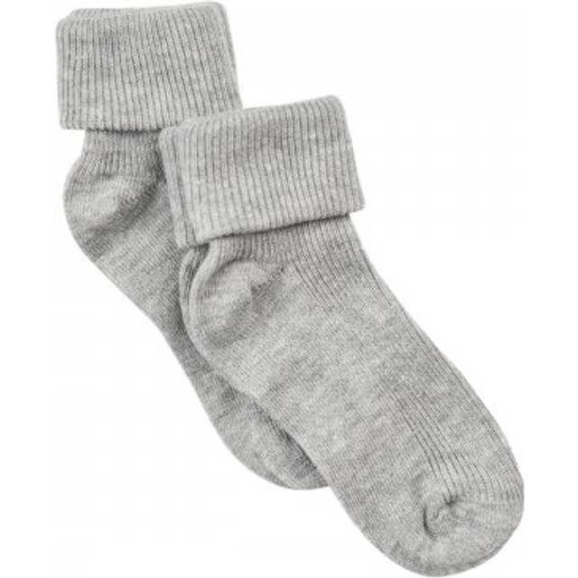 MINYMO Baby Rib Sock W. Fold (2-Pack) |Grå |15-18