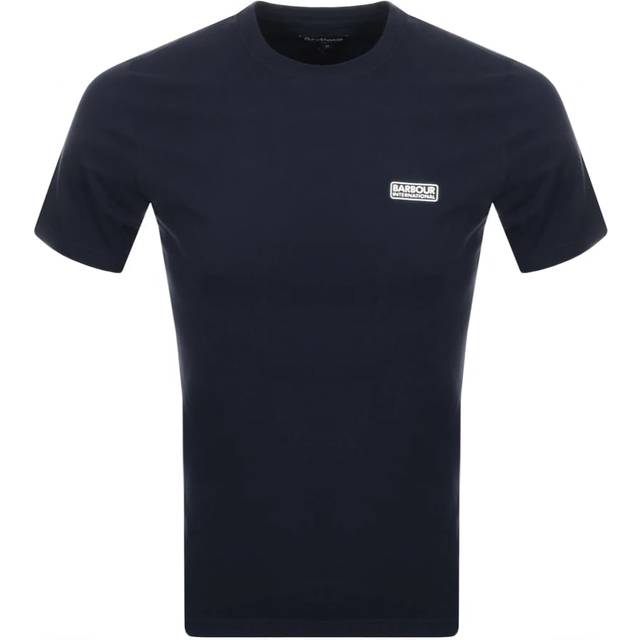 Barbour Small Logo Mens Tee - Navy Cotton - Size Medium