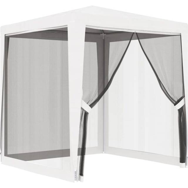 vidaXL Party Tent with 4 Mesh Sidewalls 2x2 m White