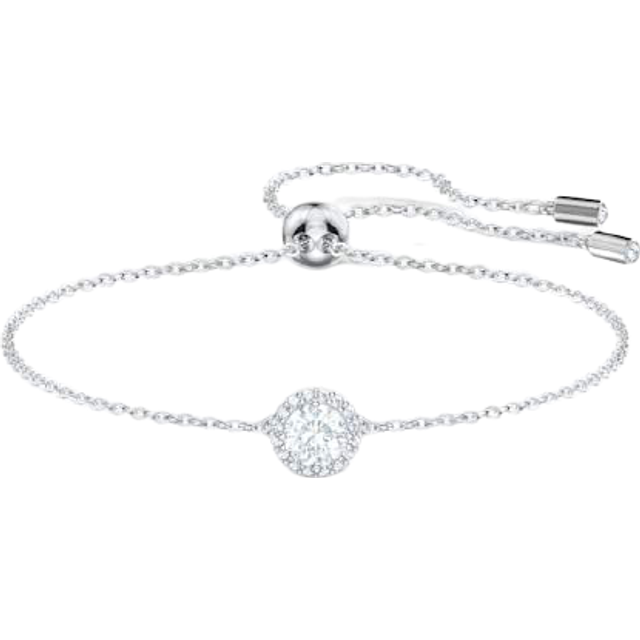 Una Angelic bracelet, Mixed round cuts, White, Rhodium plated - OS