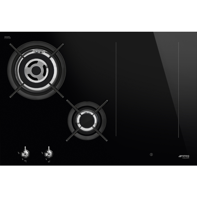 Smeg PM3743D - Black 4 Zone Dual Fuel Hob