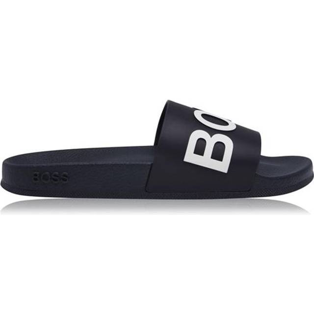 Boss, Sliders, male, Blue, 6 UK, Navy Sliders with Logo Strap