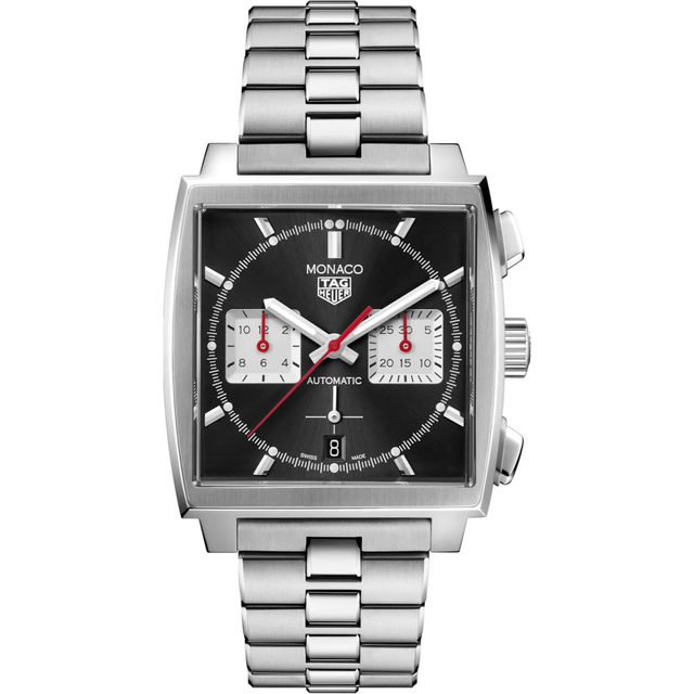 TAG HEUER Monaco 39MM AUTO Black Dial SS Men's Watch CBL2113.BA0644 - 39 mm