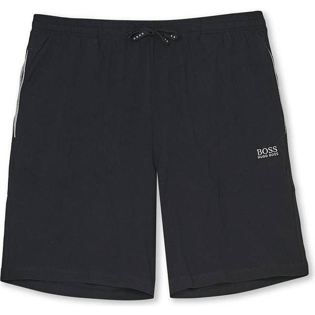 BOSS Mix&Match Short CW-shorts för män av elastisk bomull med kontrastlogotyp och dragsko, Black1, S