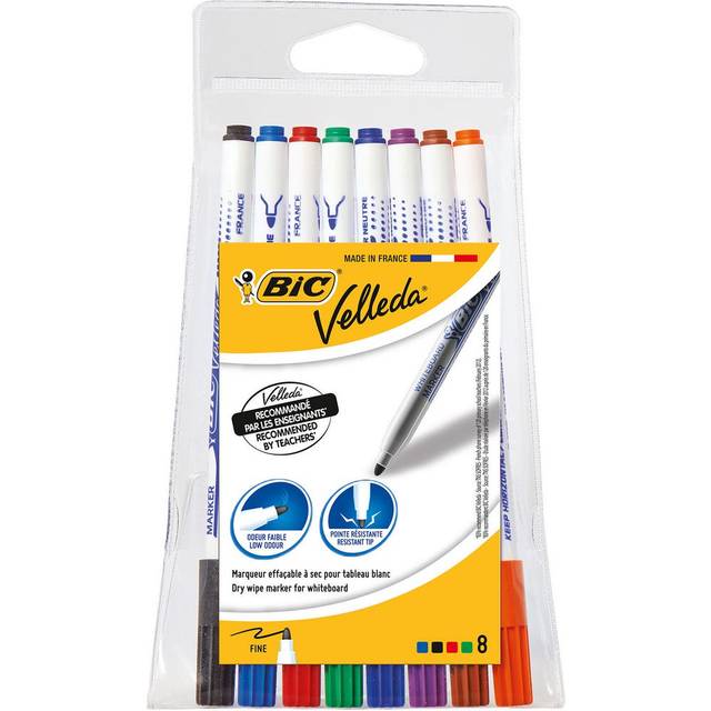 Bic 1721 Velleda Fine Dry Wipe Marker Pens in Assorted Colours