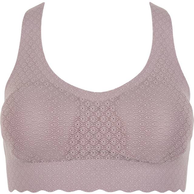 Sloggi Womens Zero Lace Feel Racerback Top - Purple Polyamide - Size Medium