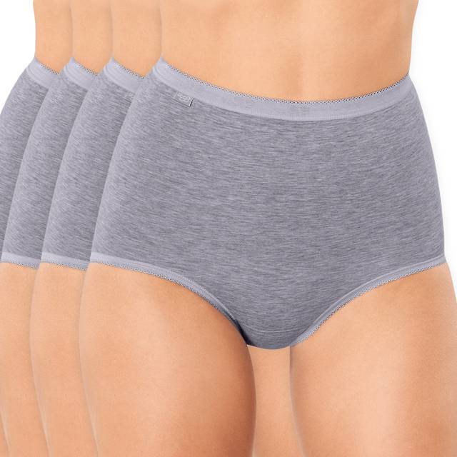Pack of 4 Basic Maxi Knickers in Cotton - grey - 28