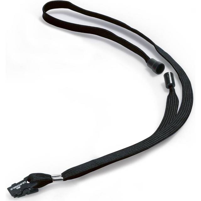 Durable Textile Badge Lanyard 10mm Black - Pack of 10 (8119/01)