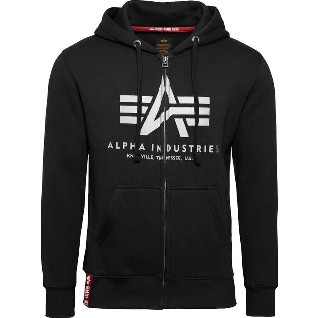 Alpha Industries Basic Zip Hoody Huvtröja Sweat för män Black