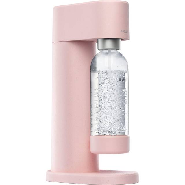 Mysoda: Woody Kolsyremaskin av Förnybar Träkomposit (utan CO2-cylinder) med 1L Quick-Lock BPA-fri Plastflaska - Ljusgrön (Pigeon)