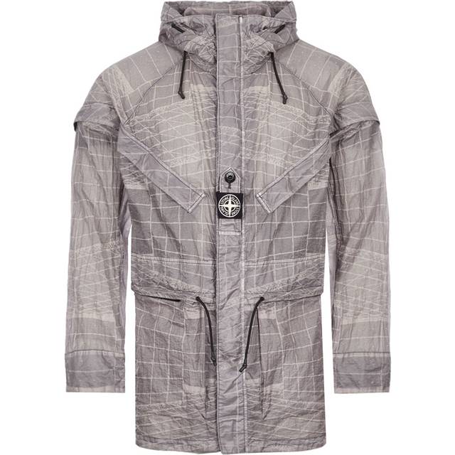 Stone Island, Light Jackets, male, Gray, M, Reflective Grid Parka