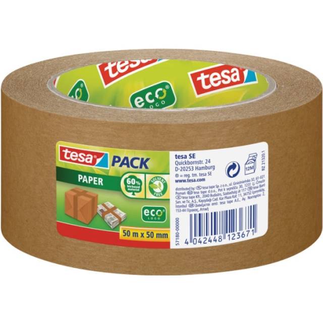 tesa PAPER 57180-00000-02 Packtejp tesapack® ecoLogo® Brun (L x B) 50 m x 50 mm 1 st