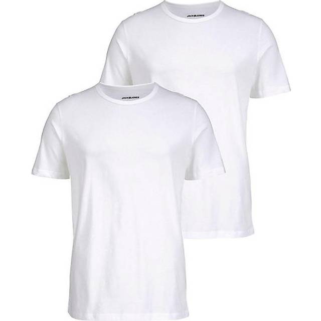 JACK & JONES Jacbasic Crew Neck Tee Ss 2 Pack Noos |Vit |XL
