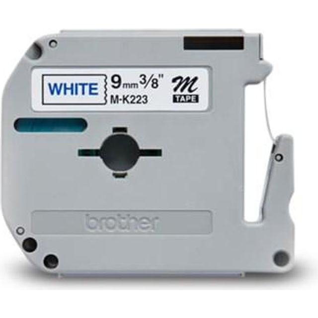 Brother MK223BZ Blue on White 8M x 9mm Plastic Tape