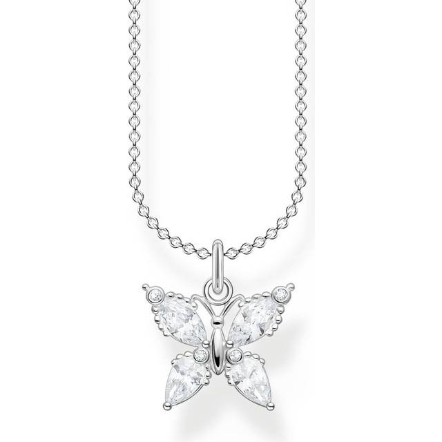 THOMAS SABO Damhalsband fjäril vit sten 925 sterlingsilver KE2101-051-14-L45V 38-45 cm sterling silver zirkon, 38-45 cm, Sterlingsilver, Kubisk zirkonia