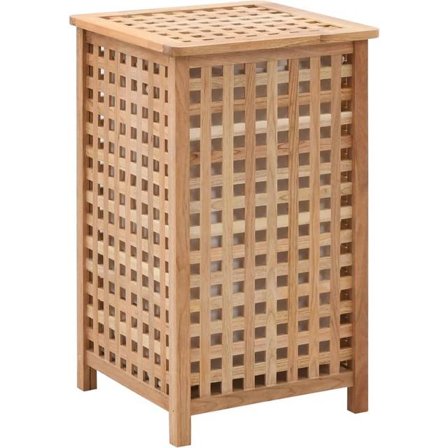 vidaXL Laundry Bin 39x39x65 cm Solid Walnut Wood - Brown