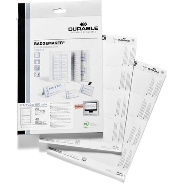 Durable Insert Sheets 61x150mm (Pack of 40) 1459/02