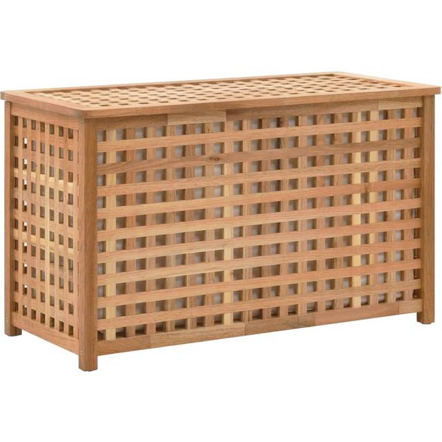 Tvättkorg 77,5x37,5x46,5 cm massivt valnötsträ