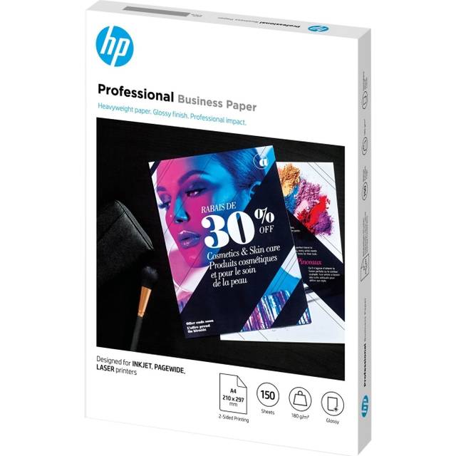 HP 3VK91A Original HP Professional Glossy Business Paper, A4, 180gms, 150 Sheets Paper 210 x 297mm