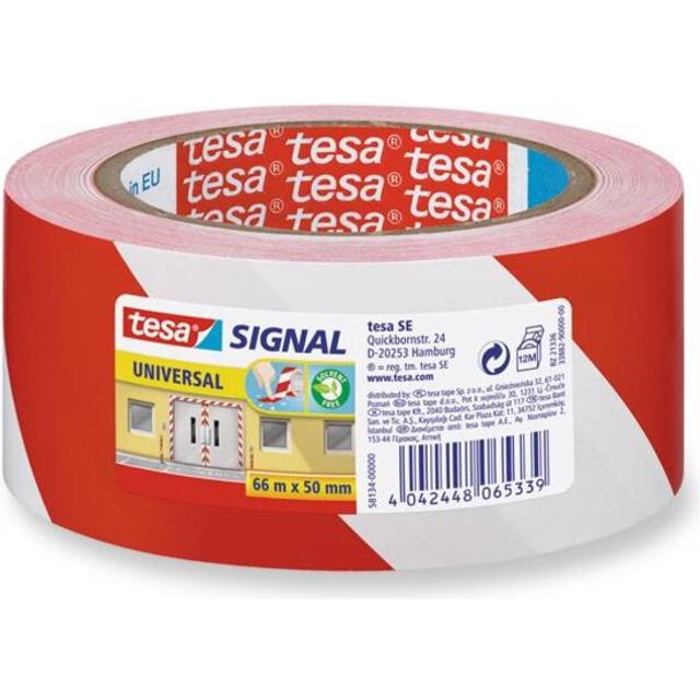 Golvmarkering Tesa Signal Röd/Vit 50mmx66m