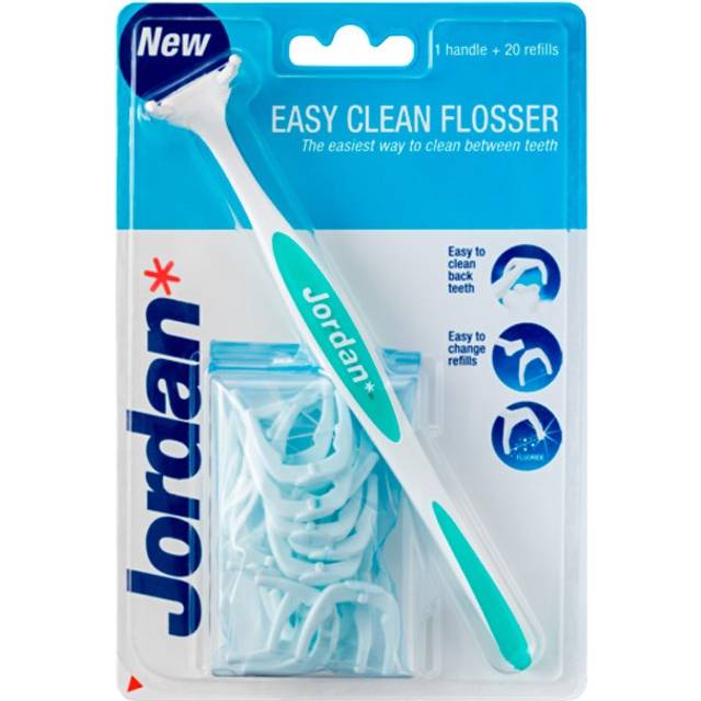 Jordan Easy Clean Flosser Tandtråd Handtag + 21 refillhuvuden