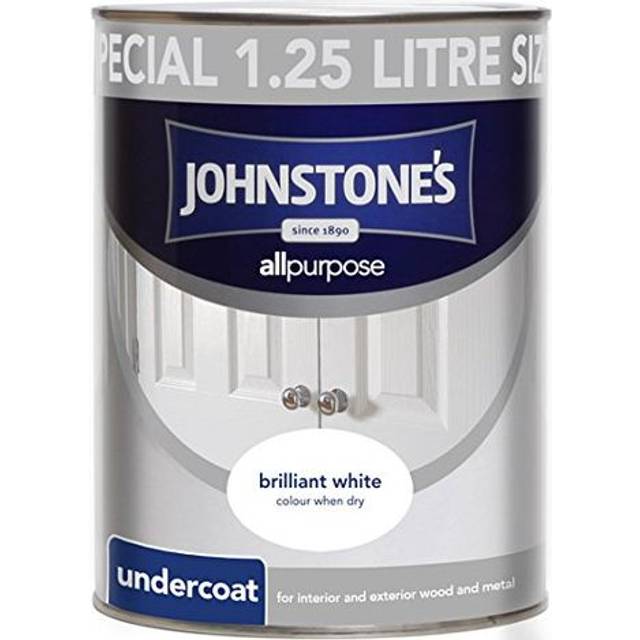 Johnstone's Interior Undercoat Paint, 1.25L, Pure Brilliant White