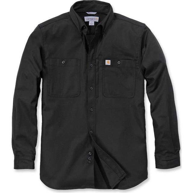 Carhartt för män Skjorta Robust professionell långärmad arbetsskjorta, Svart, S