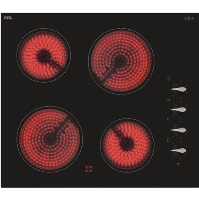 HC6212FR Black 58cm 4 Zone Ceramic Hob - Black Glass