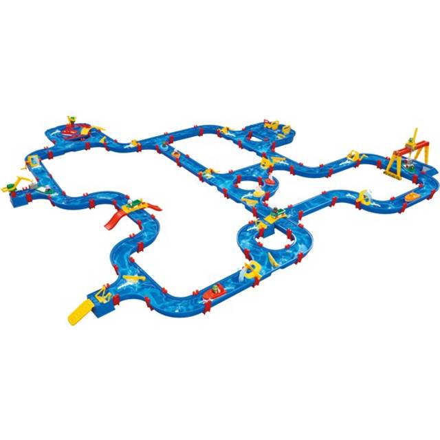 AquaPlay 8700001680 - Aquaplay GigaSet - Extra Stort för Extra Mycket Vattenglädje, 11 båtar, 8 Figurer och Många Fler Tillbehör Ingår, 330 x 330 x 24,5 cm, Från 3 år, Tillverkat i Tyskland