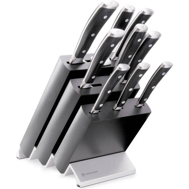 Wüsthof 1090370901 Classic Ikon Knife Block Set with 9 Pieces in Ash Black